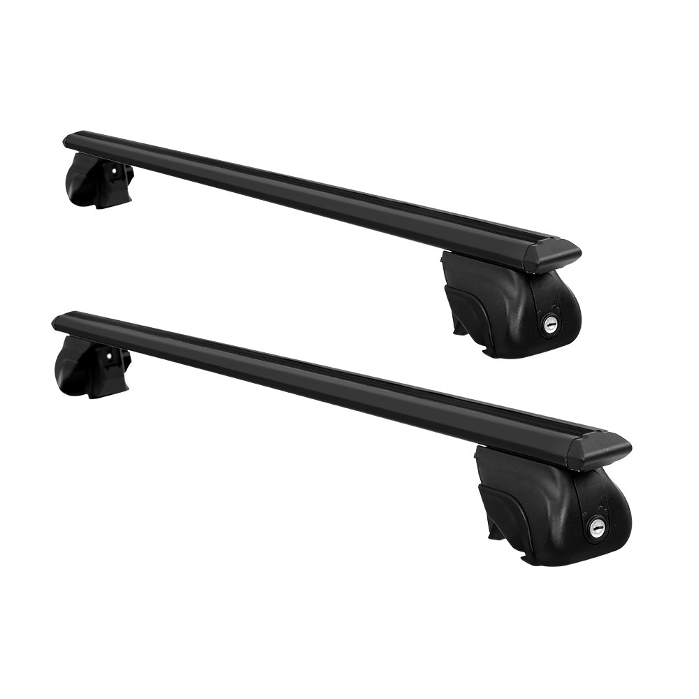 Universal Car Roof Racks Pod Aluminium Cross Bars Upgraded Holder 126cm Black-2