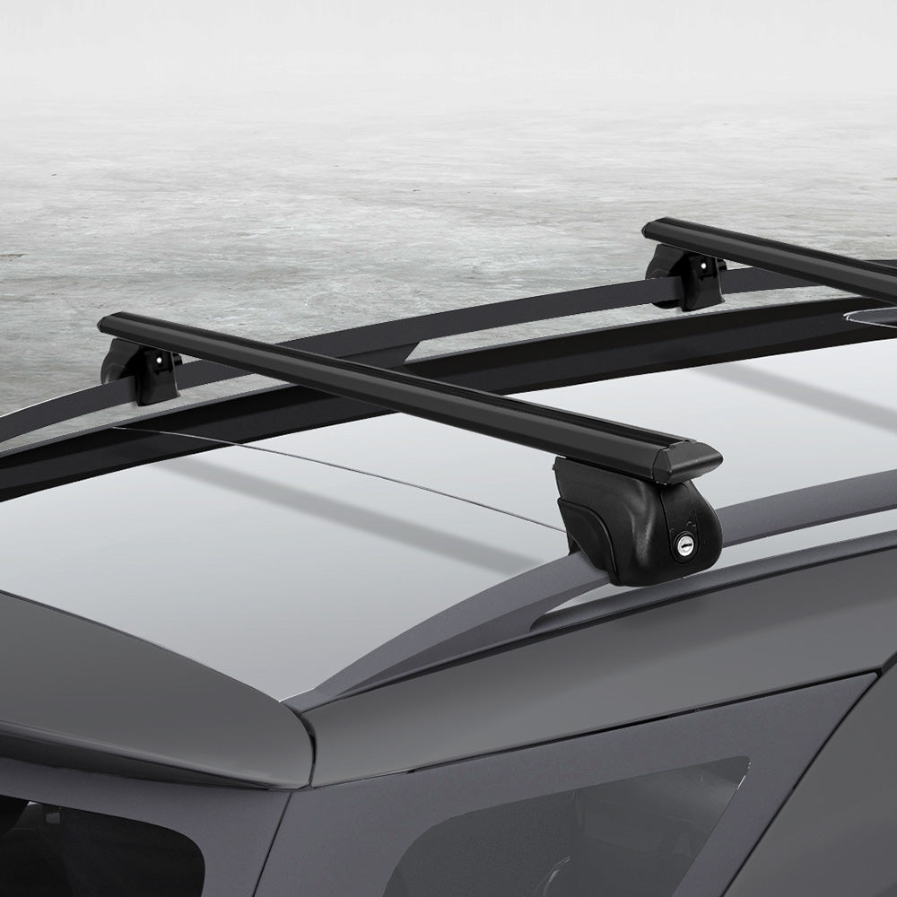 Universal Car Roof Racks Pod Aluminium Cross Bars Upgraded Holder 126cm Black-6