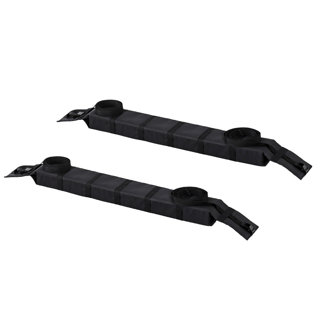 Universal Soft Car Roof Rack 116cm Kayak Luggage Carrier Adjustable Strap Black-0