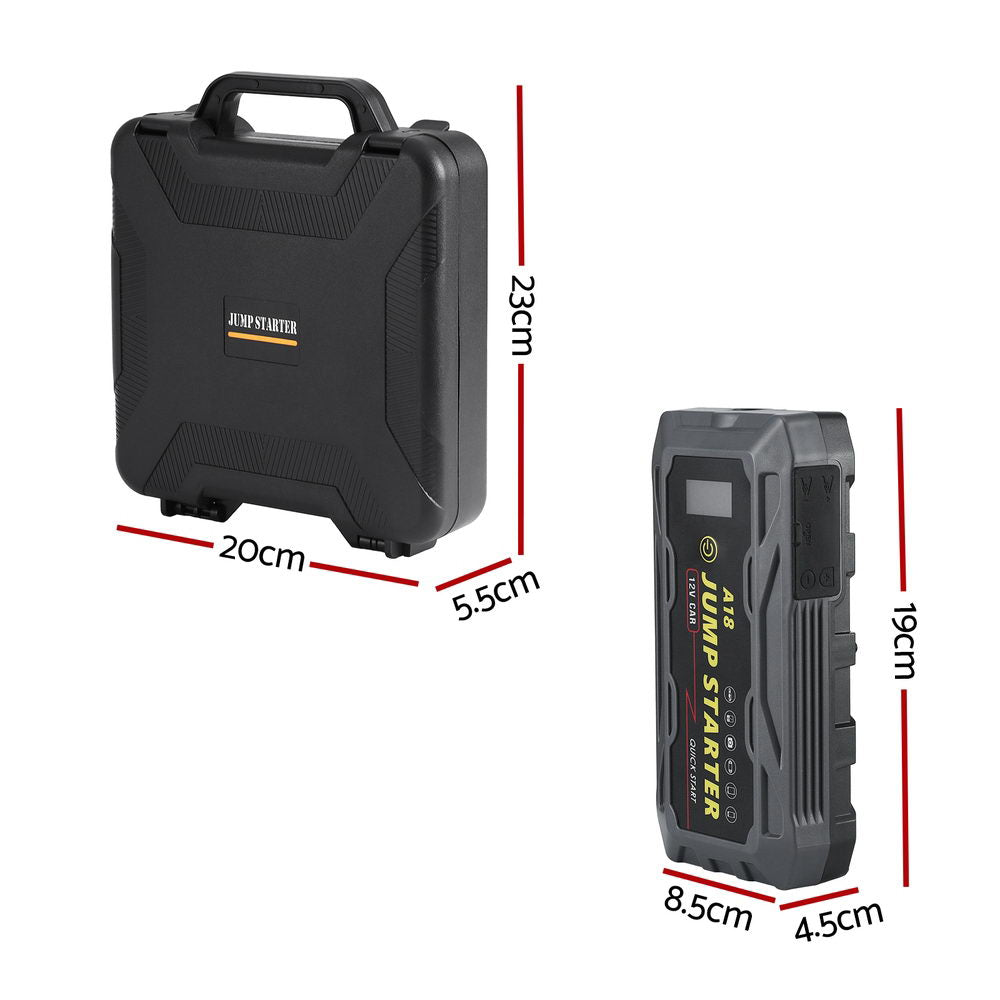 Giantz 2000A Portable Car Jump Starter 12V Lithium Battery Booster Pack Power Bank & Jumper Cables-1