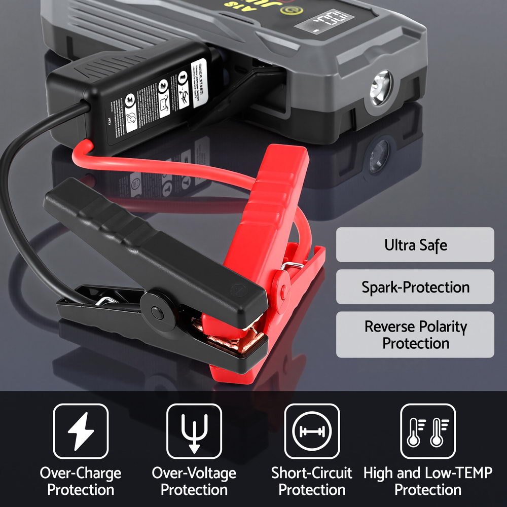 Giantz 2000A Portable Car Jump Starter 12V Lithium Battery Booster Pack Power Bank & Jumper Cables-4