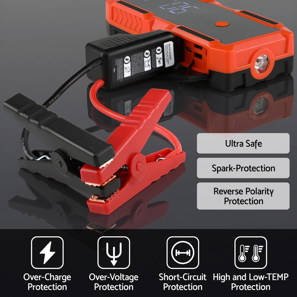 Giantz 3000A Portable Car Jump Starter 12V Lithium Battery Booster Pack Power Bank & Jumper Cables-4