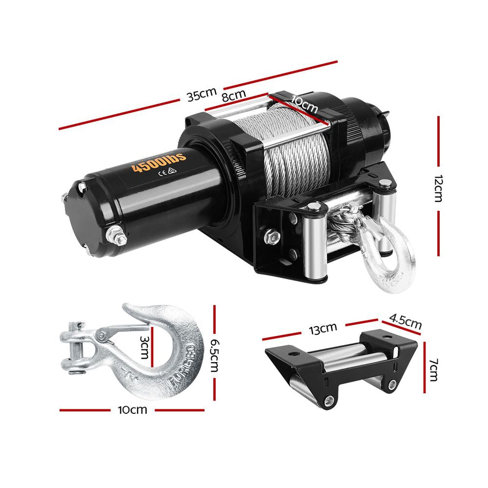 Giantz 4WD Electric Car Winch 4500LBS/2041KG-1