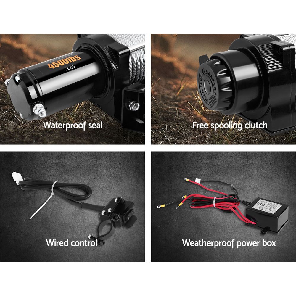 Giantz 4WD Electric Car Winch 4500LBS/2041KG-5