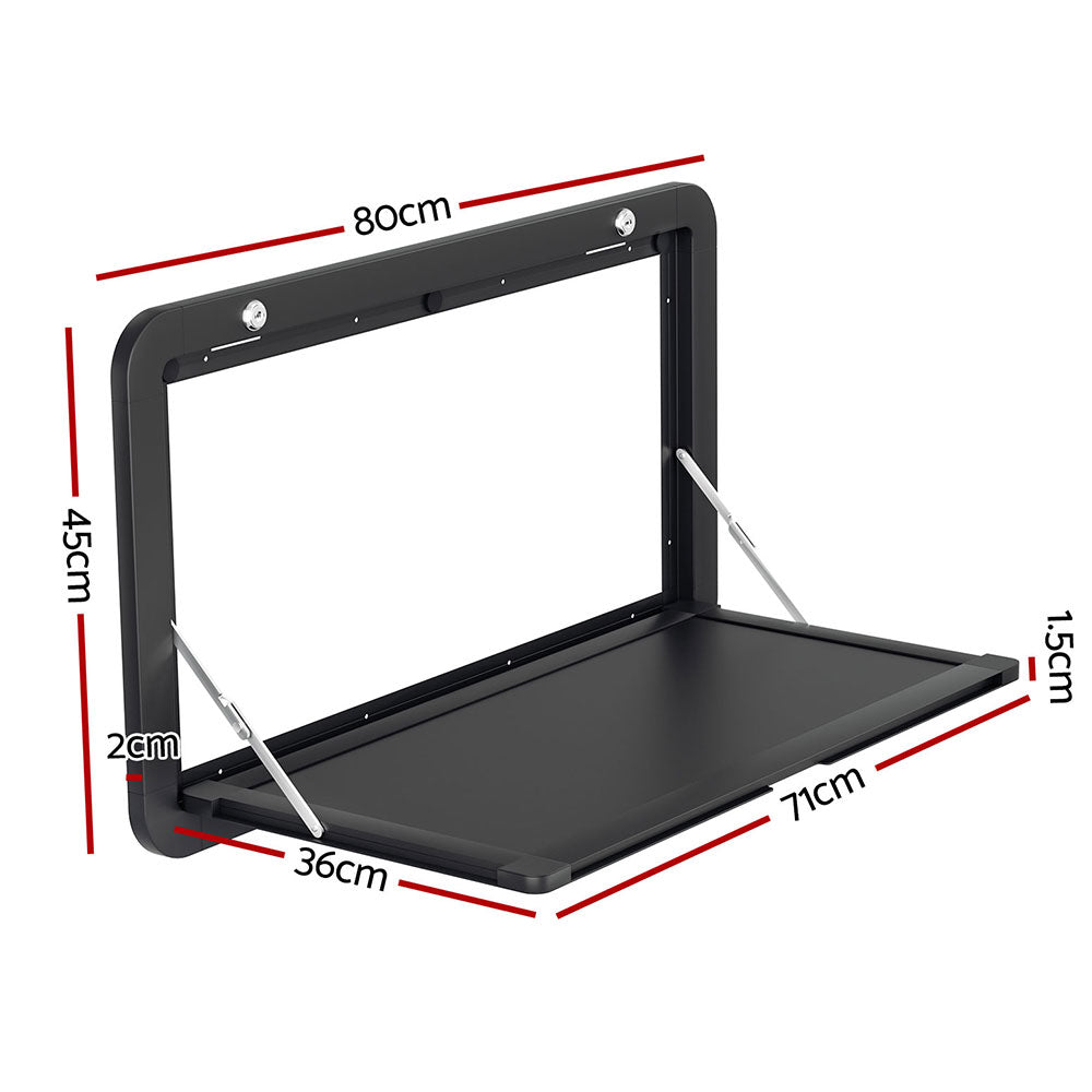 Weisshorn Caravan Table 800 x 450mm Folding Lockable Black-1