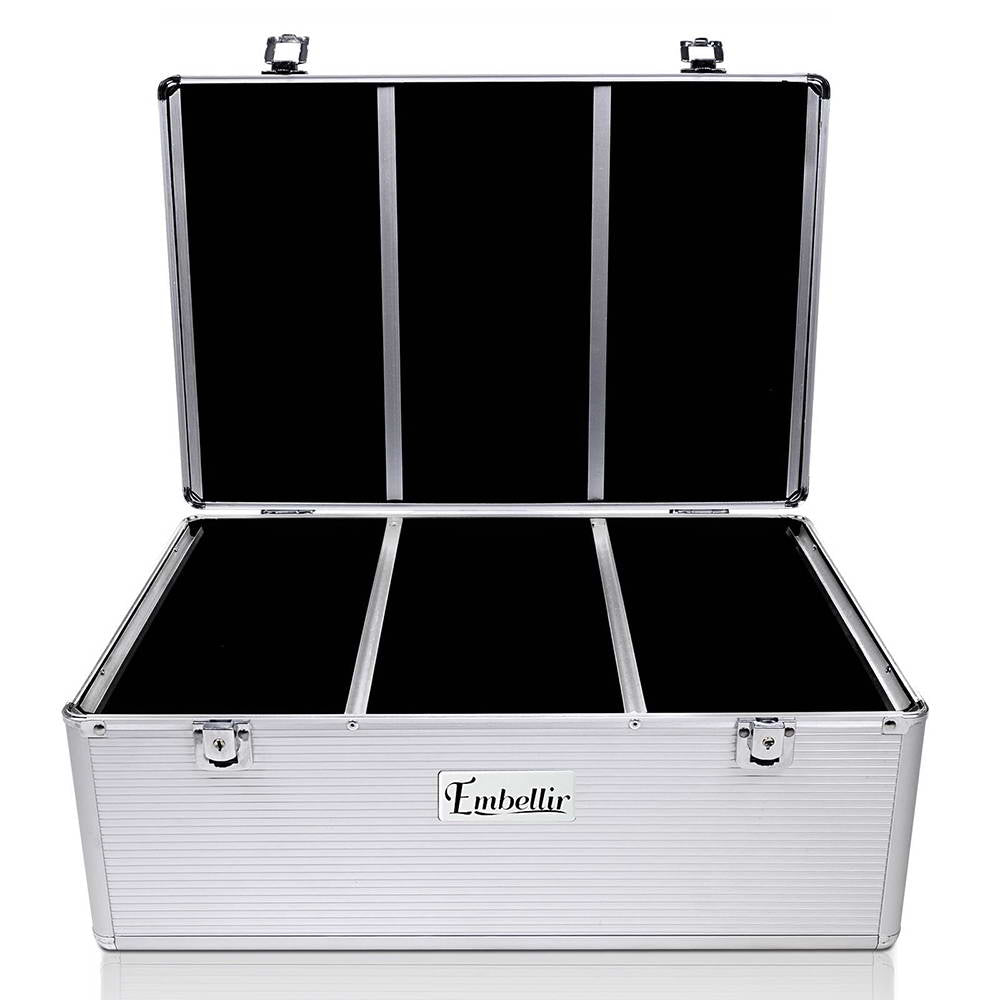 Embellir CD Case DVD Cases Storage Box 500 Discs Aluminium Case DVD Folders-1