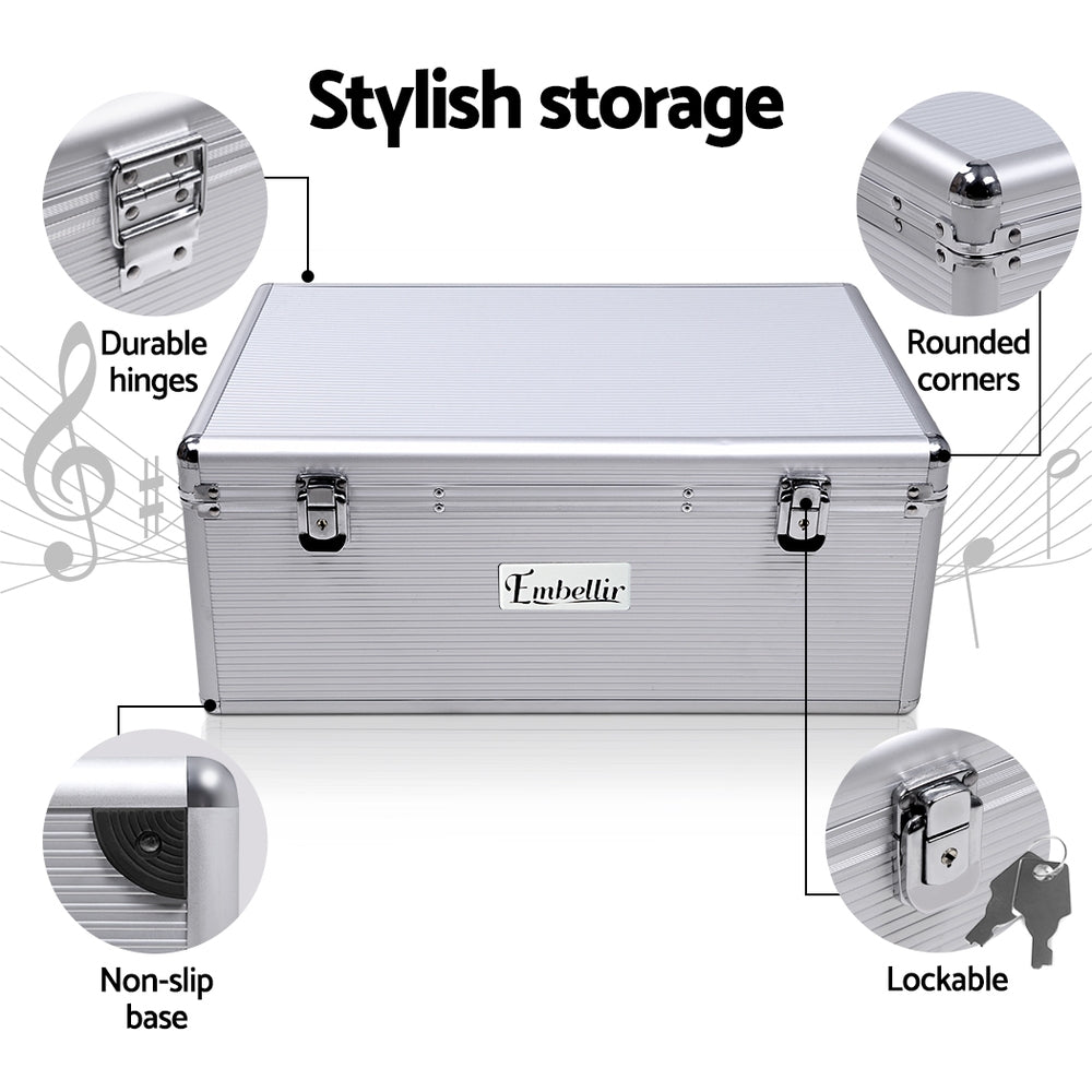 Embellir CD Case DVD Cases Storage Box 500 Discs Aluminium Case DVD Folders-3