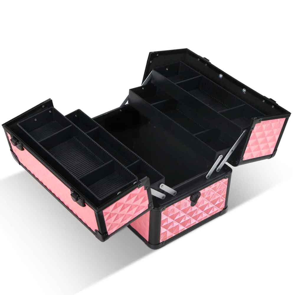 Embellir Portable Cosmetic Beauty Makeup Case - Diamond Pink-2