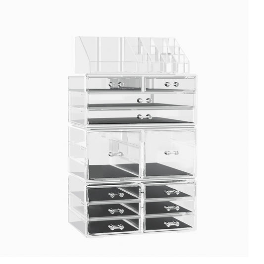 Embellir Makeup Case Acrylic Cosmetic Organizer Storage Box Jewellery Holder-0