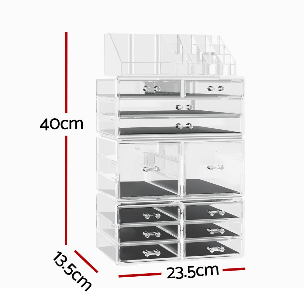 Embellir Makeup Case Acrylic Cosmetic Organizer Storage Box Jewellery Holder-1