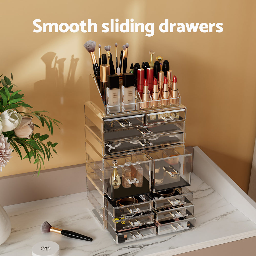 Embellir Makeup Case Acrylic Cosmetic Organizer Storage Box Jewellery Holder-4