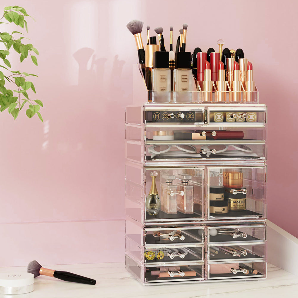 Embellir Makeup Case Acrylic Cosmetic Organizer Storage Box Jewellery Holder-6