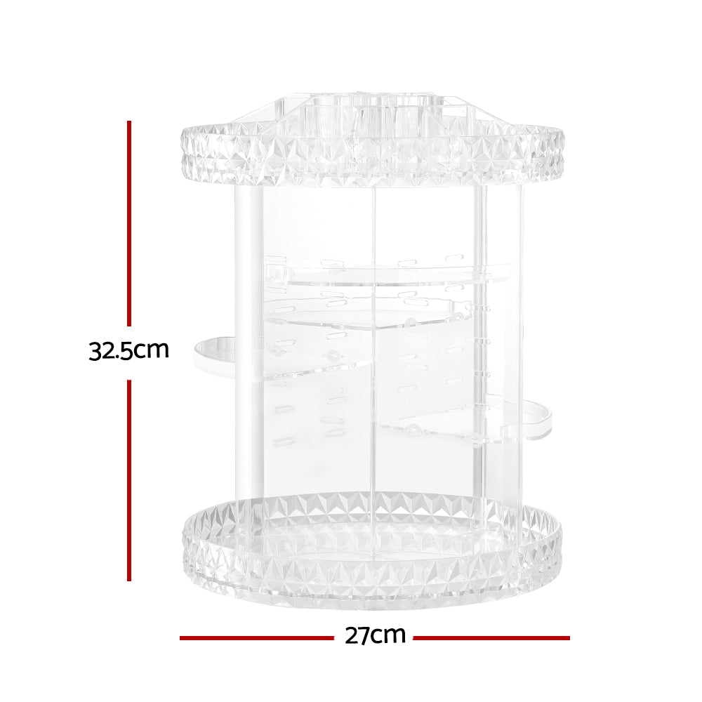 Embellir Makeup Case Acrylic Rotating Cosmetic Organizer Storage Display Holder-1