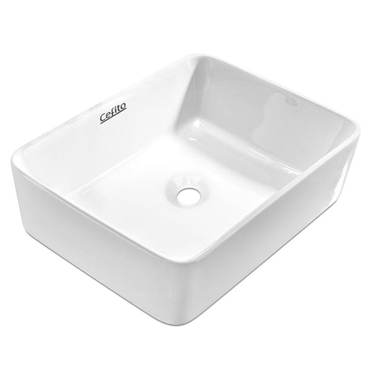 Cefito Bathroom Basin Ceramic Vanity Sink Hand Wash Bowl 48x37cm White-0