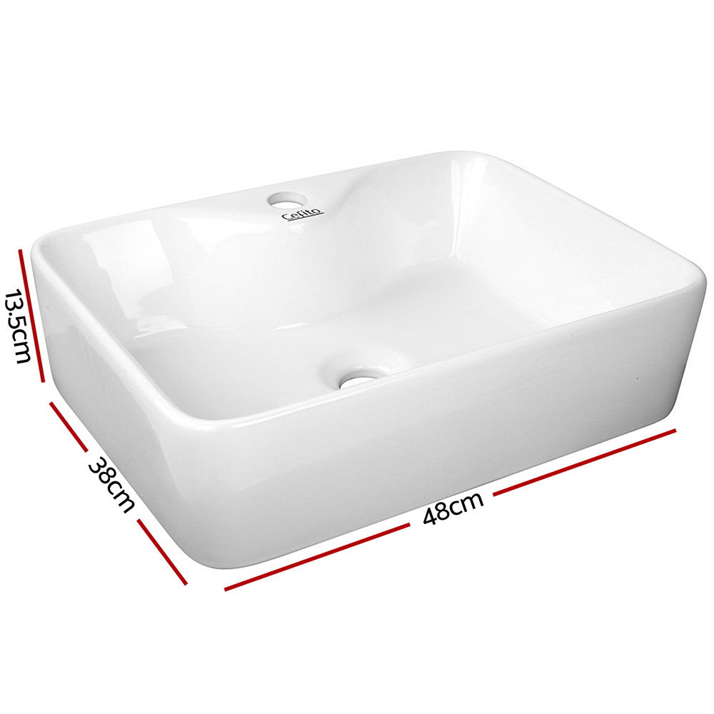 Cefito Bathroom Basin Ceramic Vanity Sink Hand Wash Bowl 48x38cm-1