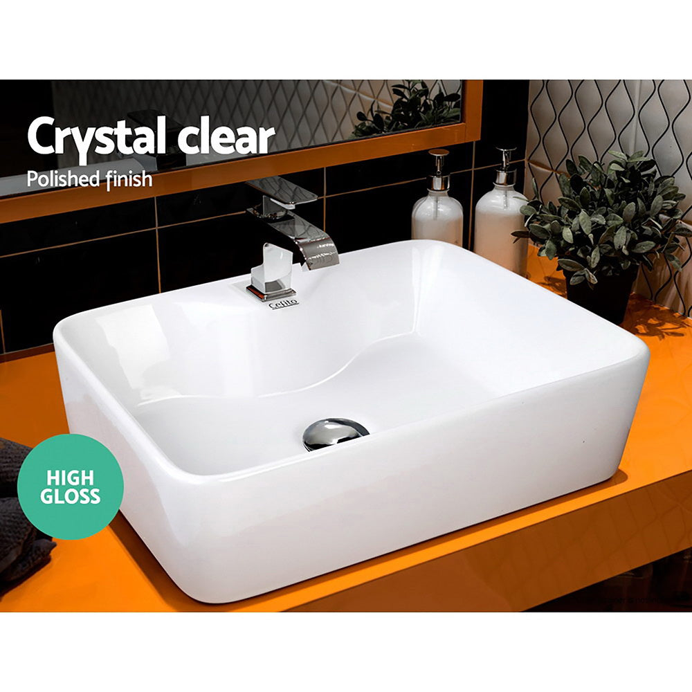 Cefito Bathroom Basin Ceramic Vanity Sink Hand Wash Bowl 48x38cm-4