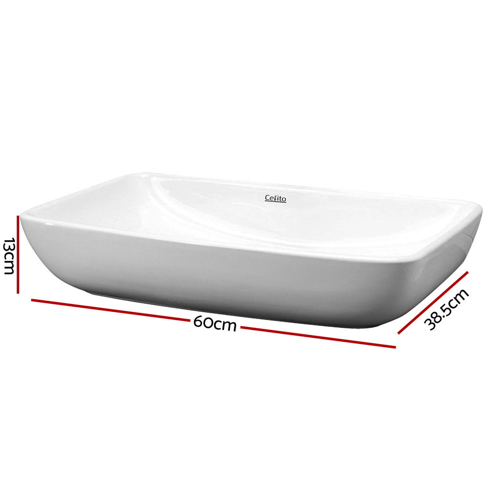 Cefito Bathroom Basin Ceramic Vanity Sink Hand Wash Bowl 60x38cm-1