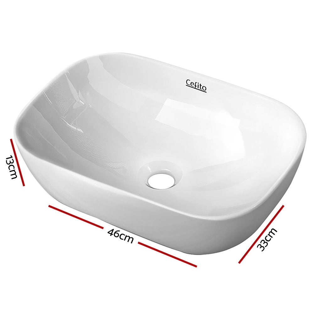 Cefito Bathroom Basin Ceramic Vanity Sink Hand Wash Bowl 46x33cm-1