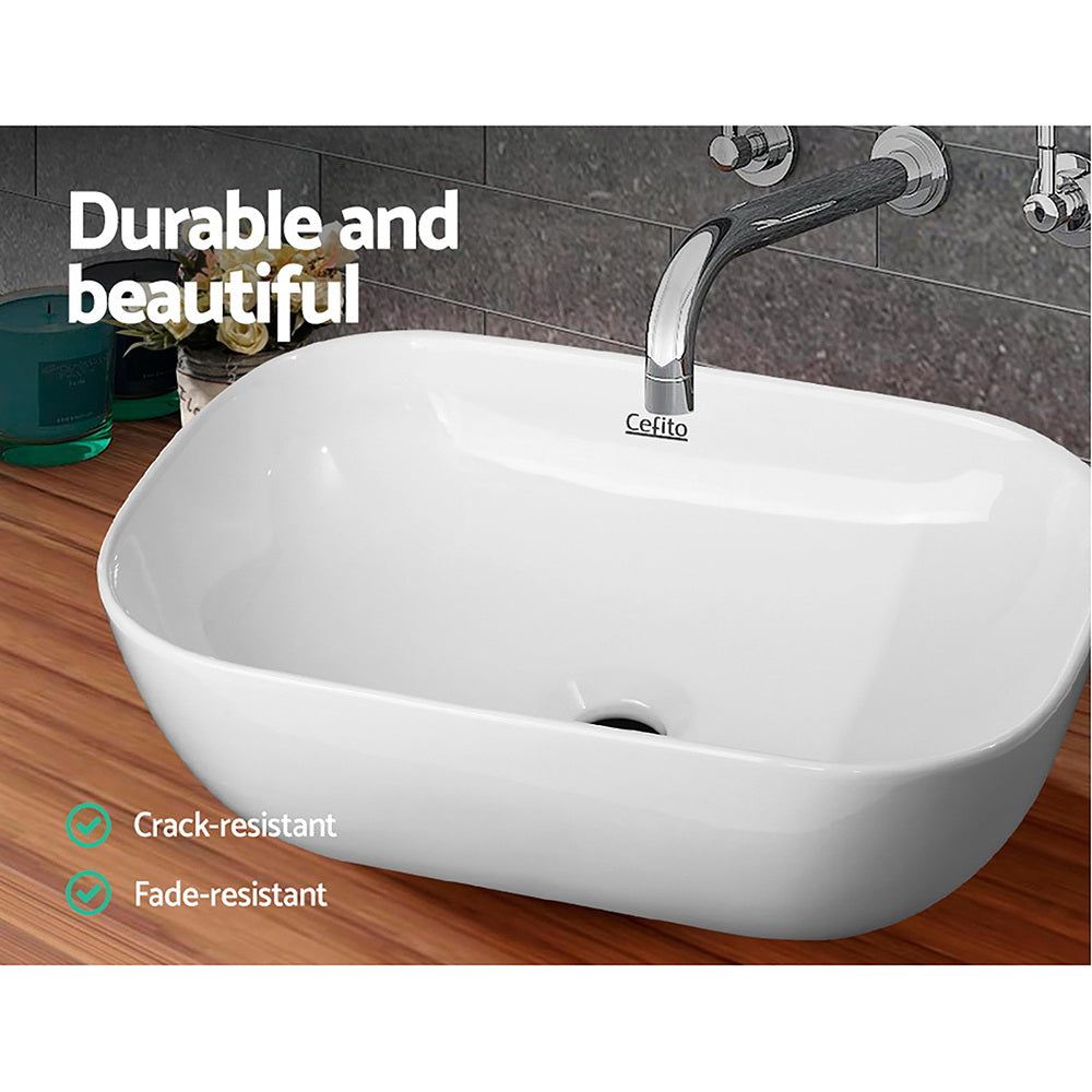 Cefito Bathroom Basin Ceramic Vanity Sink Hand Wash Bowl 46x33cm-3