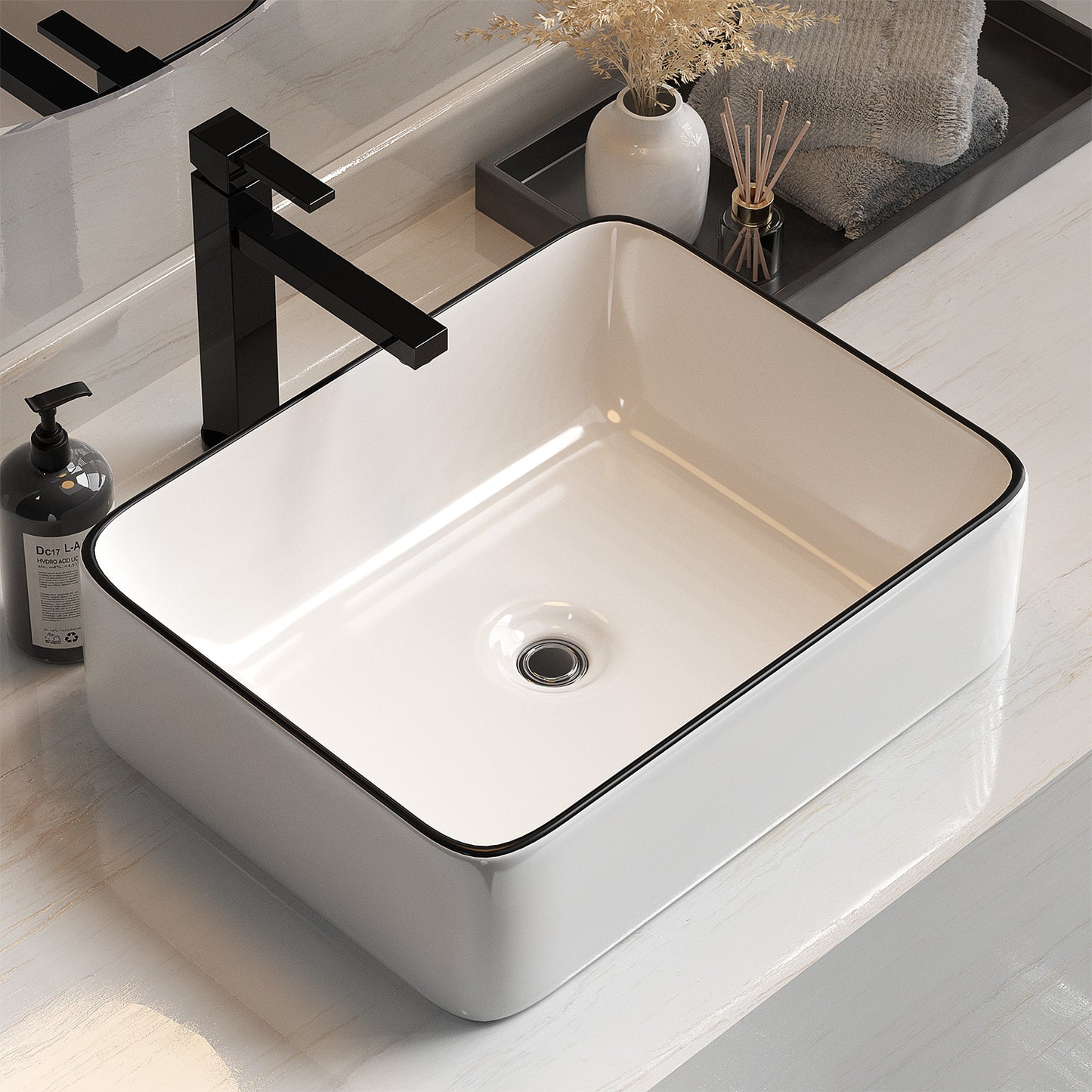 Cefito Bathroom Basin Ceramic Vanity Sink Hand Wash Bowl Above Counter 48x37cm-6