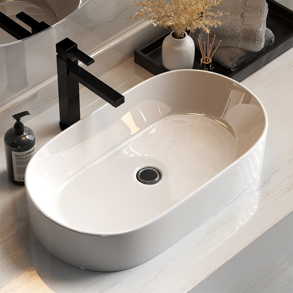 Cefito Bathroom Basin Ceramic Vanity Sink Hand Wash Bowl 52x31cm-6