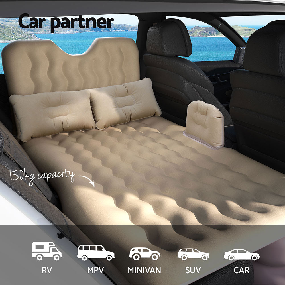 Weisshorn Car Mattress 176x80 Inflatable SUV Back Seat Camping Bed Beige-3