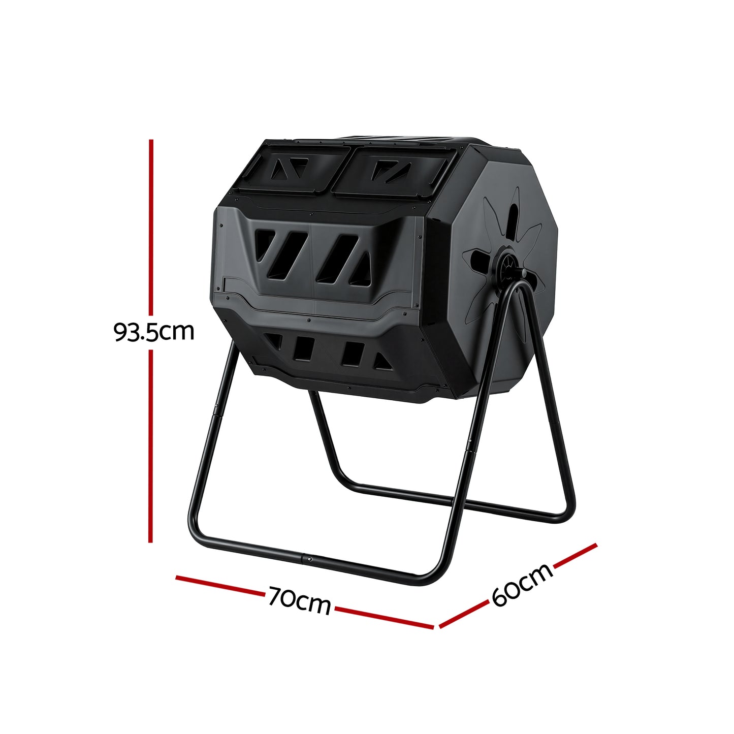 Gardeon Compost Bin Dual-Chamber 160L Composter Tumbler Rotating Garden Recycle Food Waste