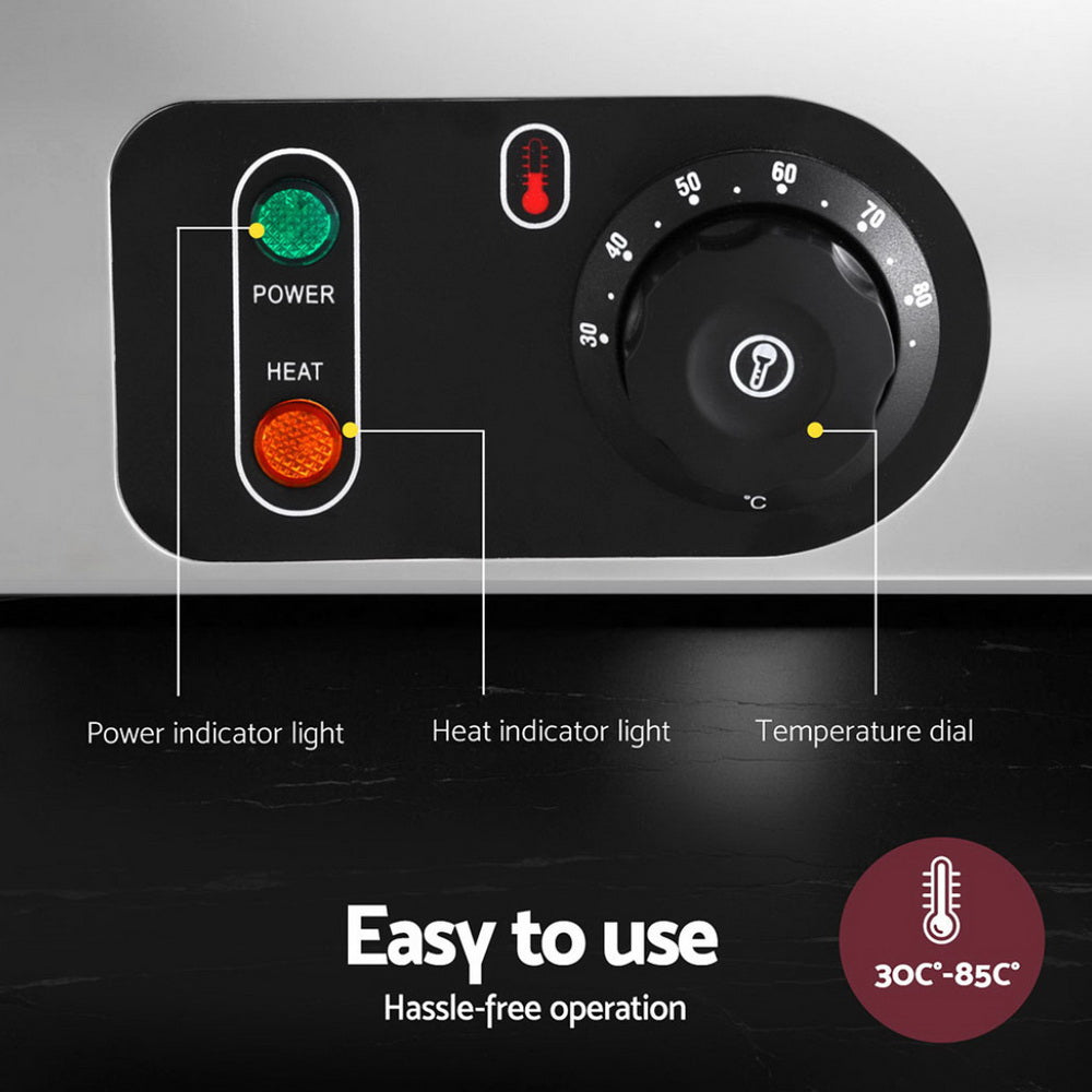 Devanti Commercial Food Warmer Bain Marie 4 Electric Buffet Pans-2