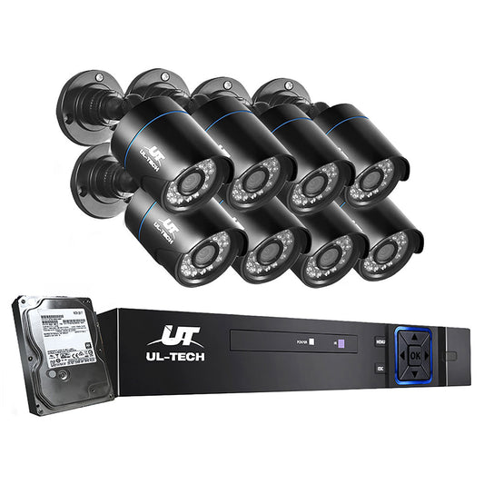 UL-tech CCTV Security System 8CH DVR 8 Cameras 4TB Hard Drive-0