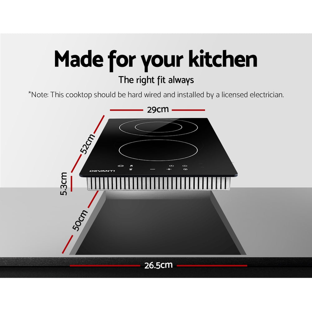 Devanti Electric Ceramic Cooktop 30cm-1