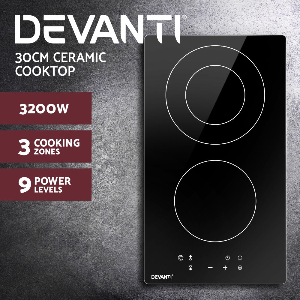 Devanti Electric Ceramic Cooktop 30cm-2