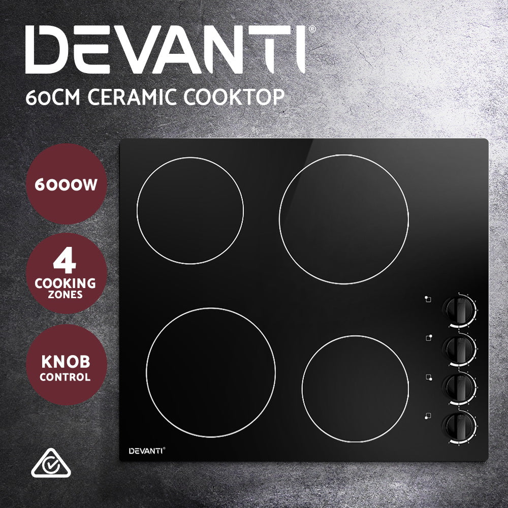 Devanti Electric Ceramic Cooktop 60cm-3