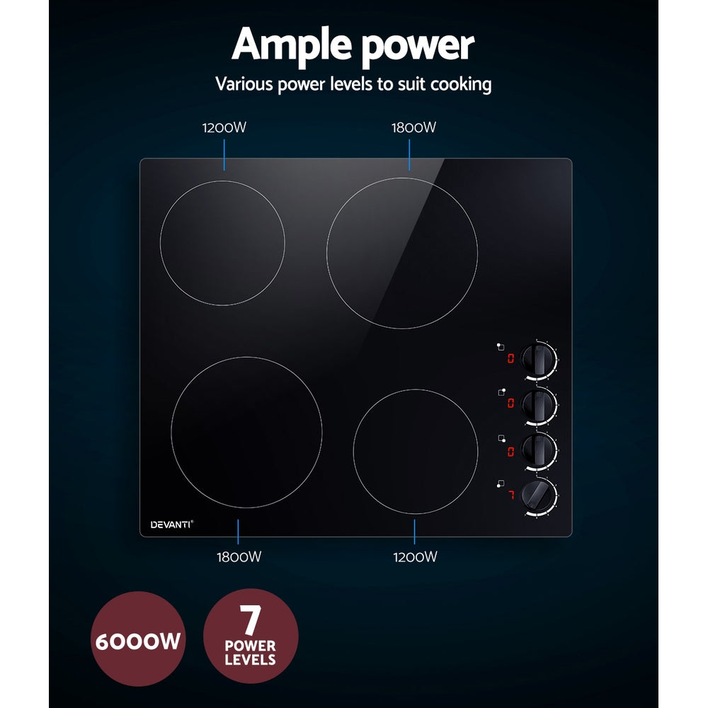 Devanti Electric Ceramic Cooktop 60cm-4