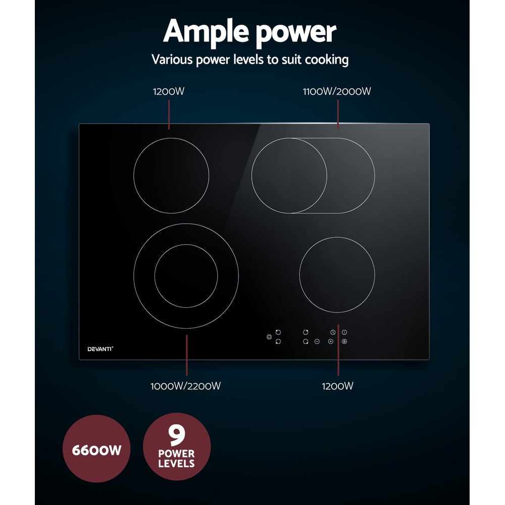 Devanti Electric Ceramic Cooktop 77cm-4