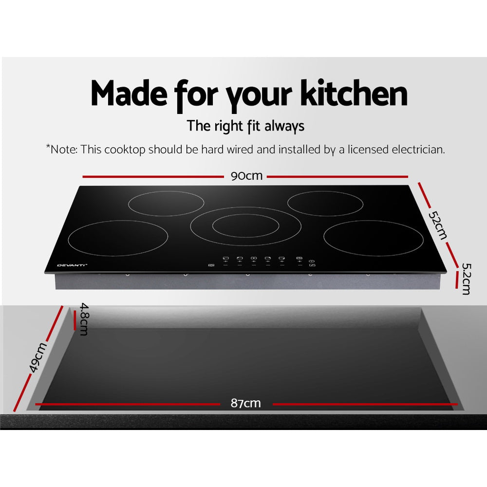 Devanti Electric Ceramic Cooktop 90cm-1