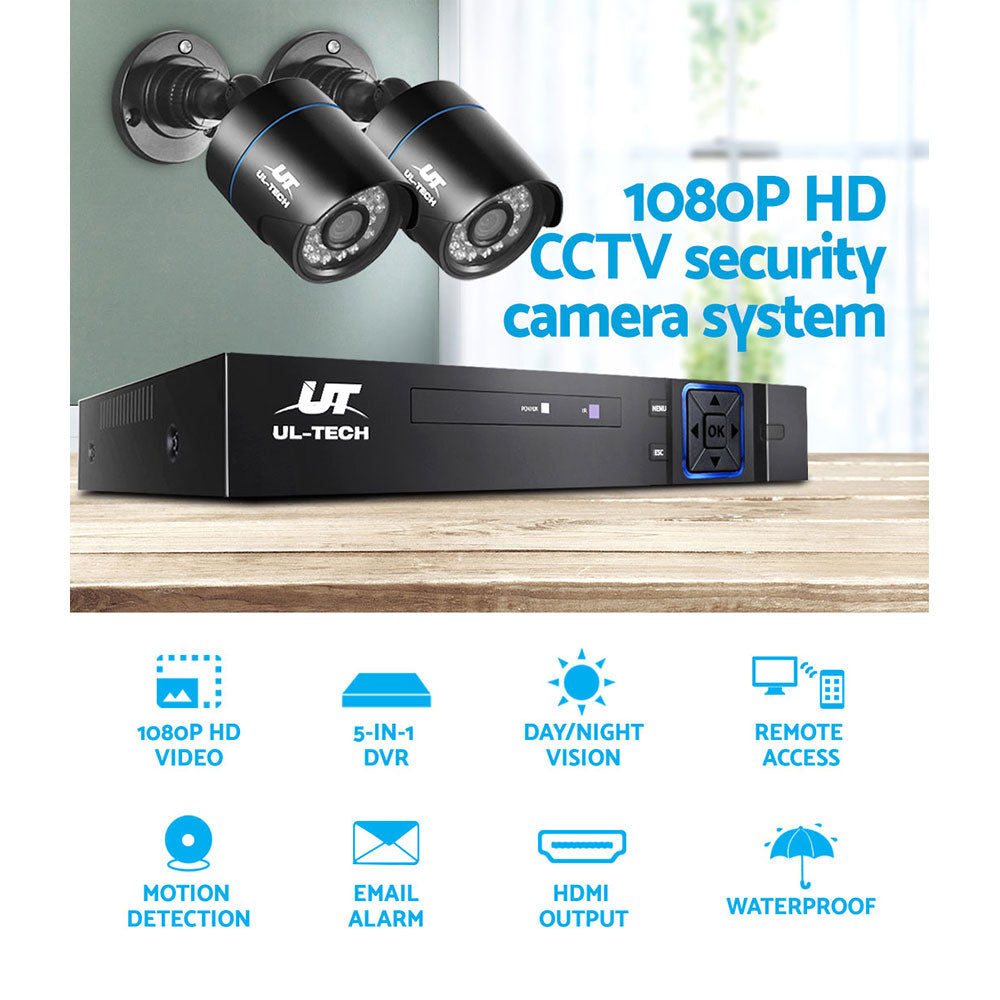 UL-tech CCTV Security System 4CH DVR 2 Cameras 1080p-3