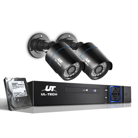UL-tech CCTV Security System 4CH DVR 2 Cameras 2TB Hard Drive-0