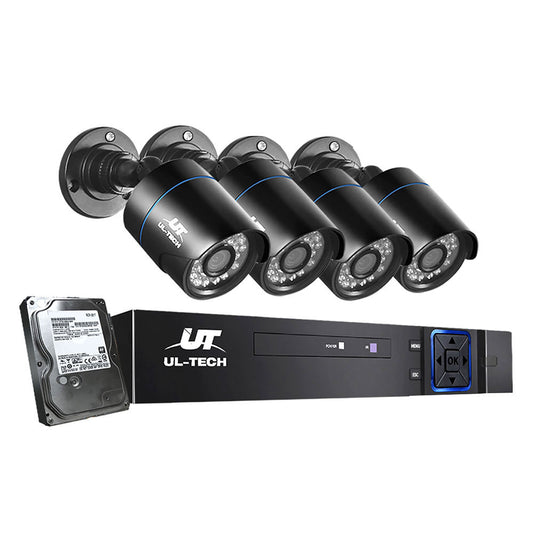 UL-tech CCTV Security System 4CH DVR 4 Cameras 1TB Hard Drive-0