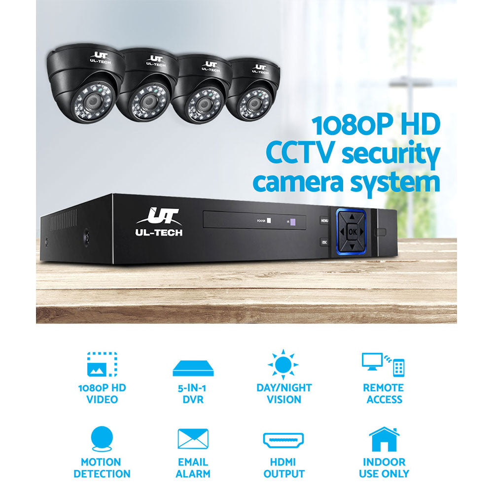 UL-tech CCTV Security System 4CH DVR 4 Cameras 1080p-3