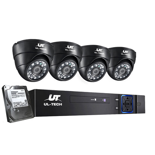 UL-tech CCTV Security System 4CH DVR 4 Cameras 1TB Hard Drive-0