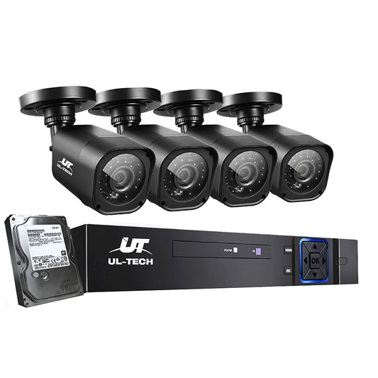 UL-tech CCTV Security System 4CH DVR 4 Cameras 1TB Hard Drive-0