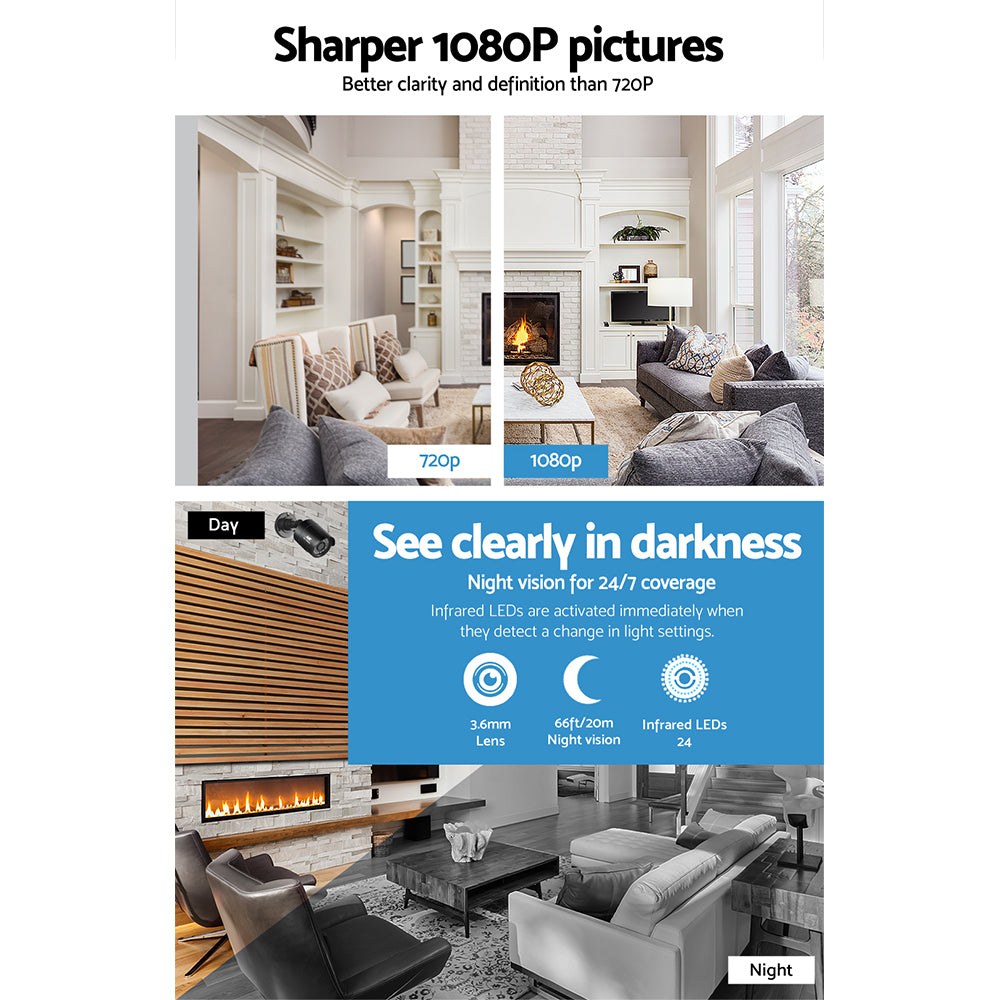 UL-tech CCTV Security System 8CH DVR 4 Cameras 2TB Hard Drive-4