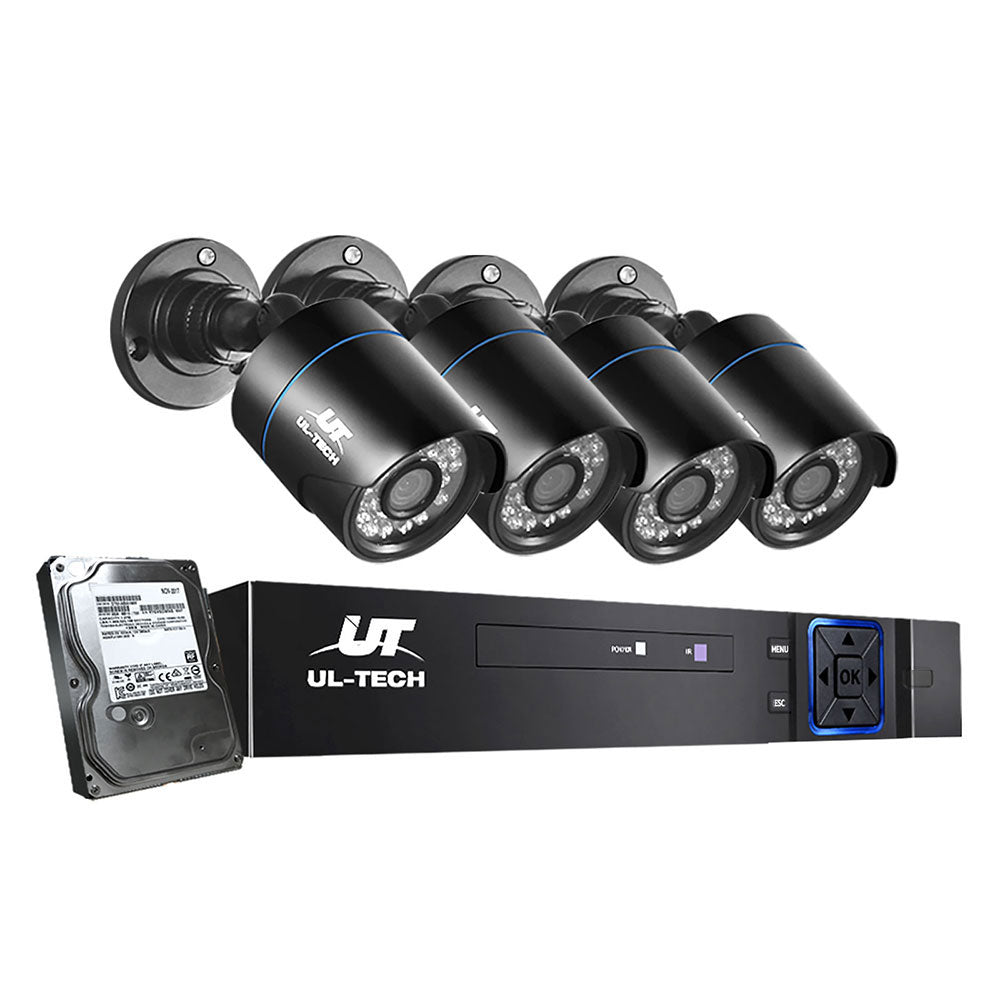 UL-tech CCTV Security System 8CH DVR 4 Cameras 1TB Hard Drive-0