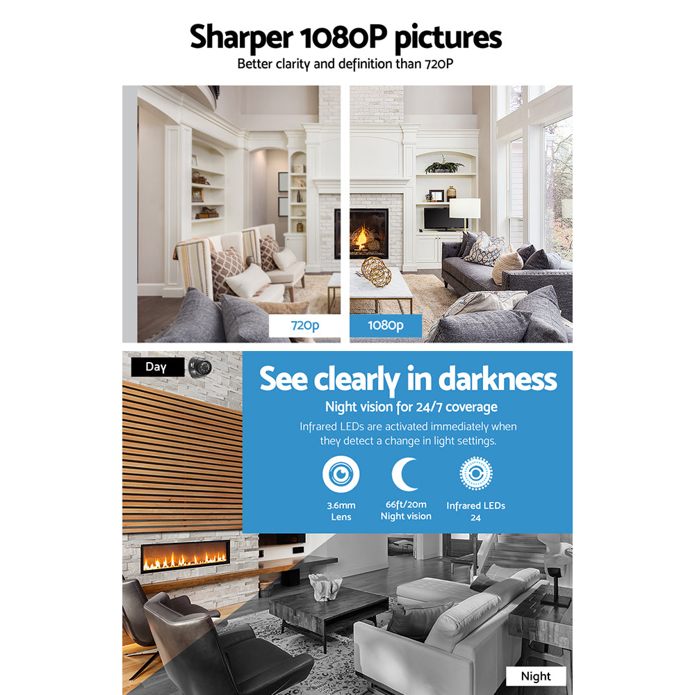 UL-tech CCTV Security System 8CH DVR 4 Cameras 2TB Hard Drive-4