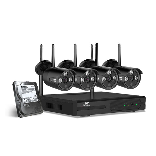 UL-tech Wireless CCTV Security System 8CH NVR 3MP 4 Bullet Cameras 1TB-0