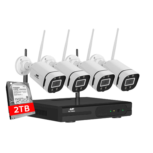 UL-tech Wireless CCTV Security System 8CH NVR 3MP 4 Square Cameras 2TB-0