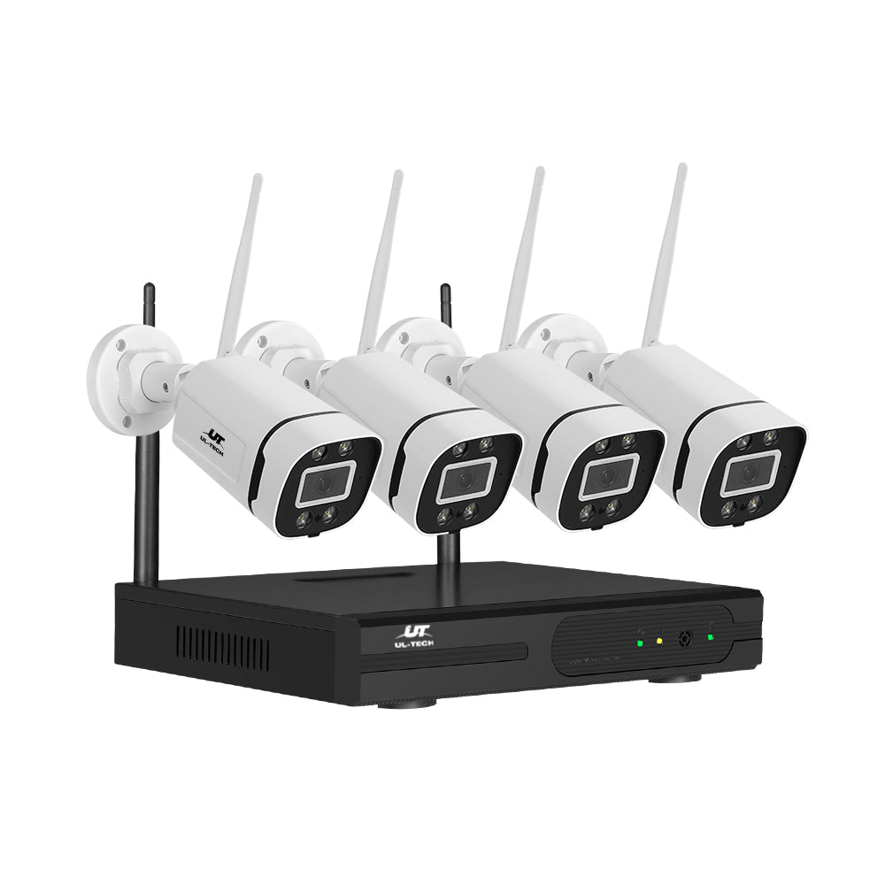 UL-tech Wireless CCTV Security System 8CH NVR 3MP 4 Square Cameras-0