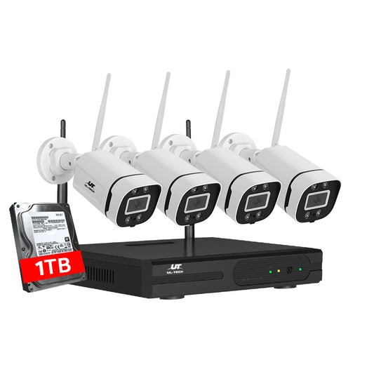 UL-tech Wireless CCTV Security System 8CH NVR 3MP 4 Square Cameras 1TB-0