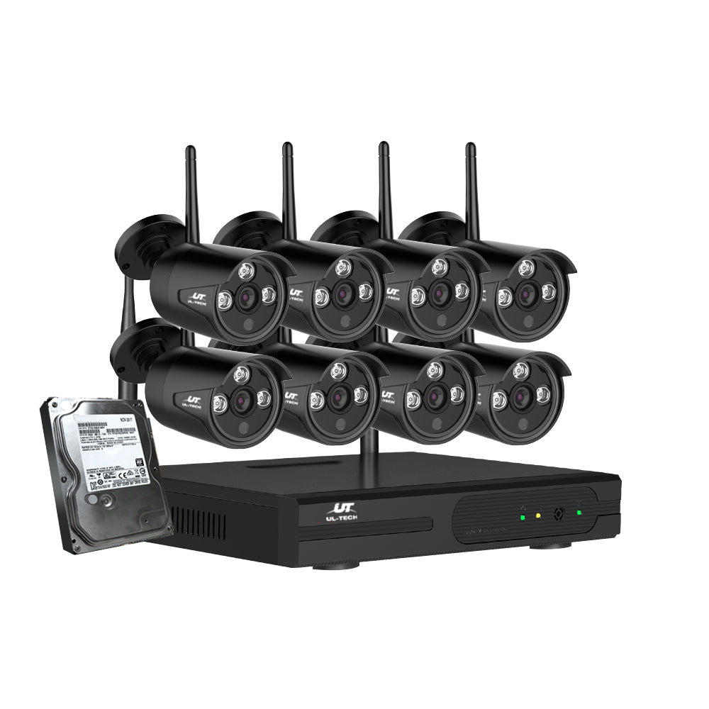 UL-tech Wireless CCTV Security System 8CH NVR 3MP 8 Bullet Cameras 4TB-0