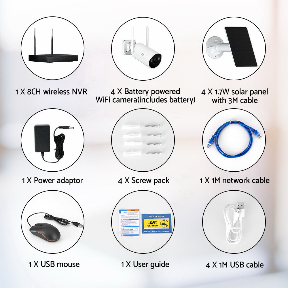 UL-tech Wireless Solar CCTV Security Cameras 4MP 8CH NVR-3